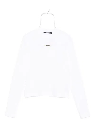 Jacquemus Logo-patch Long-sleeve T-shirt In White