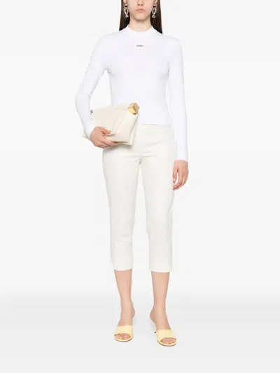 Jacquemus Logo-patch Long-sleeve T-shirt In White