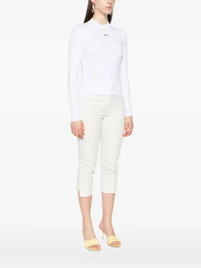 Jacquemus Logo-patch Long-sleeve T-shirt In White