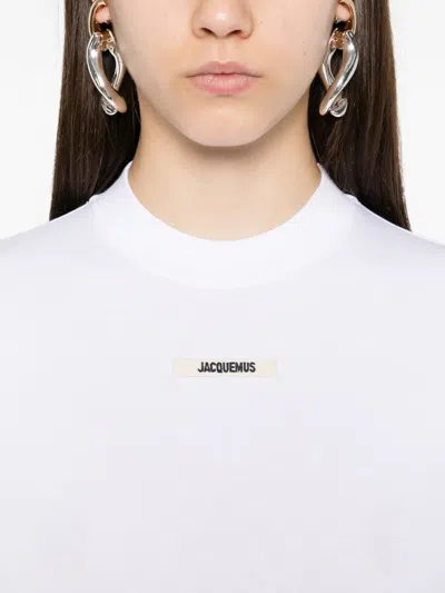 Jacquemus Logo-patch Long-sleeve T-shirt In White