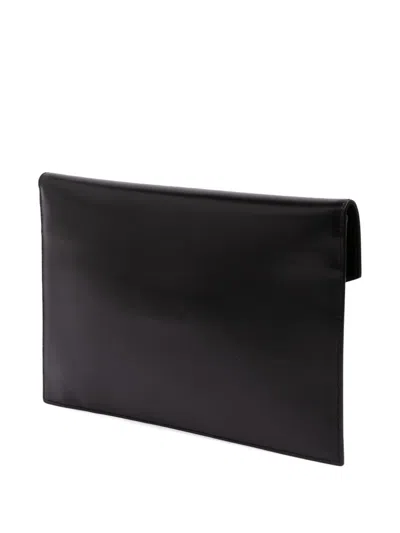 Pre-owned Saint Laurent 2019 Smooth Shiny Calfskin Monogram Uptown Pouch Clutch Bag