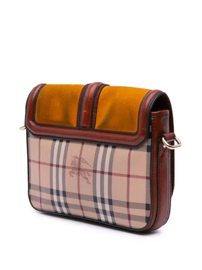 Pre-owned Burberry 2000-2017 Haymarket Check Coated Canvas Brickfield Crossbody Bag