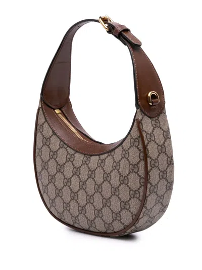 Pre-owned Gucci 2016-2025 Mini Gg Supreme Half Moon Bag Satchel
