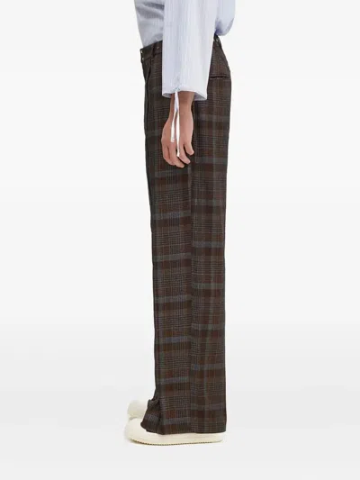 Andersson Bell Soe Check-wrap Apa753m Trousers In Brown