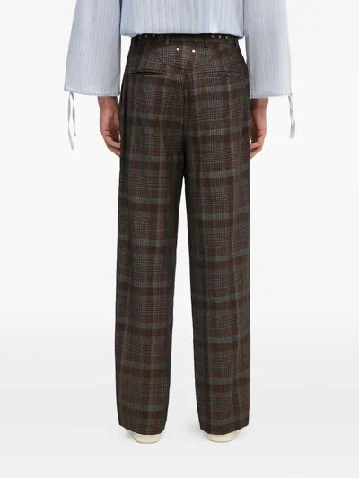Andersson Bell Soe Check-wrap Apa753m Trousers In Brown