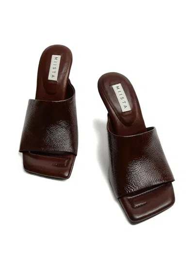 Miista 90mm Miri Square-toe Sandals In Burgundy