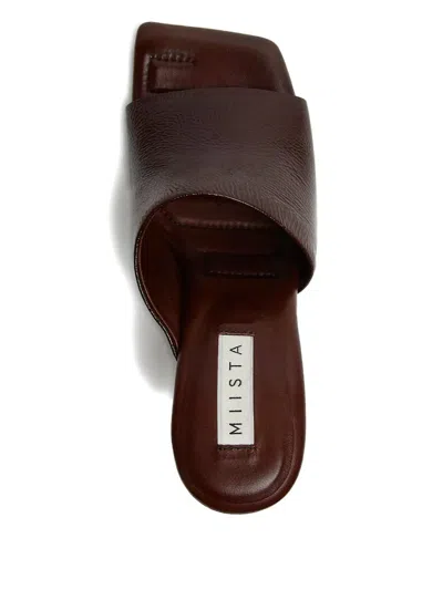 Miista 90mm Miri Square-toe Sandals In Burgundy