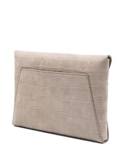 Brunello Cucinelli Crocodile-embossed Chain Clutch Bag