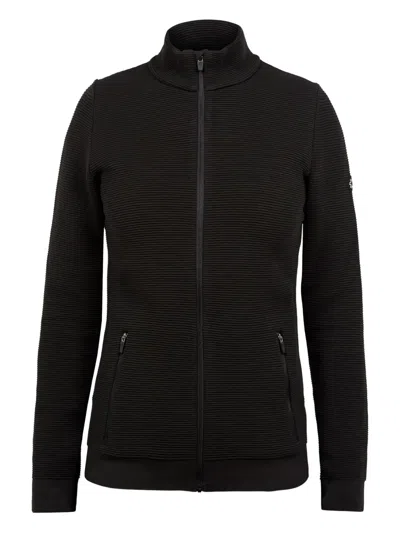 Newland Ribbed Zip-up Jacket In Black