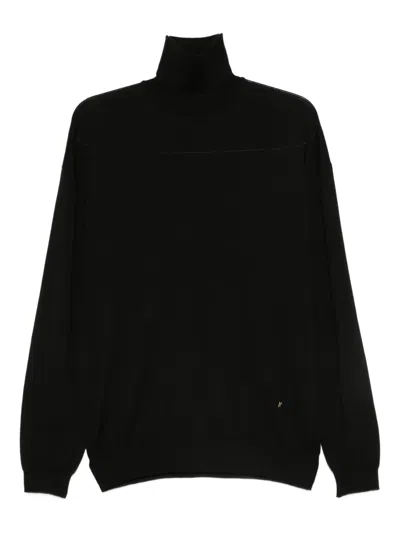 Moschino Turtleneck Wool Sweater In Black