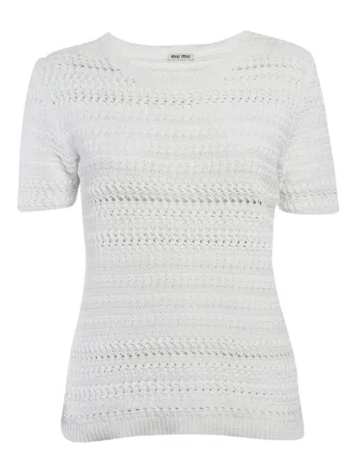 Pre-owned Miu Miu Knitted-pattern Top