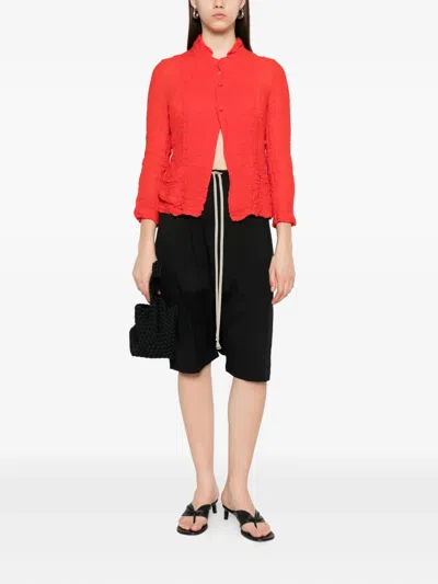 Daniela Gregis Textured Button-front Jacket In Red