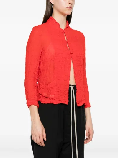 Daniela Gregis Textured Button-front Jacket In Red