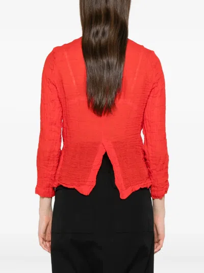 Daniela Gregis Textured Button-front Jacket In Red