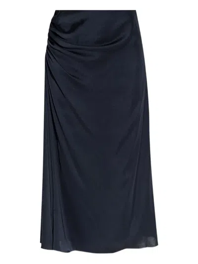 Theory Draped Midi Skirt In Blue