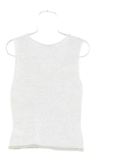 Transit V-neck Sleeveless Top In White