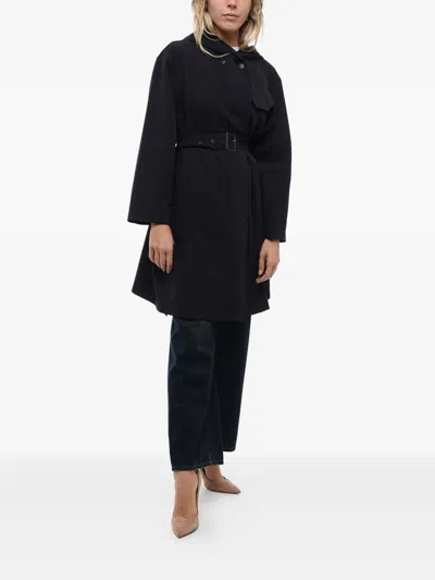 Giorgio Armani Hooded-belted Trench Coat In Black