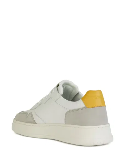 Geox Arvier Suede Leather Panel Sneakers In White