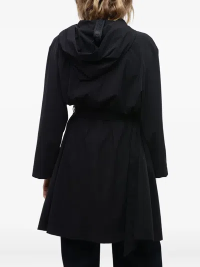 Giorgio Armani Hooded-belted Trench Coat In Black