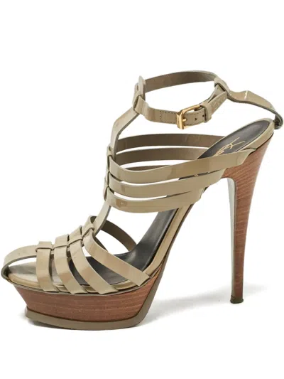 Pre-owned Saint Laurent 130mm Tribute Platform Sandals