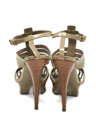 Pre-owned Saint Laurent 130mm Tribute Platform Sandals