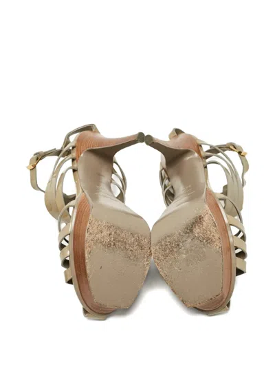 Pre-owned Saint Laurent 130mm Tribute Platform Sandals