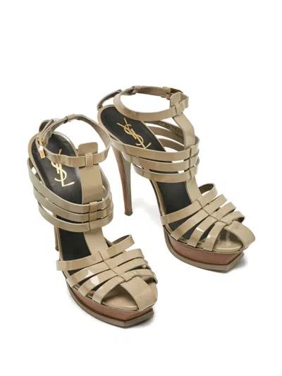 Pre-owned Saint Laurent 130mm Tribute Platform Sandals