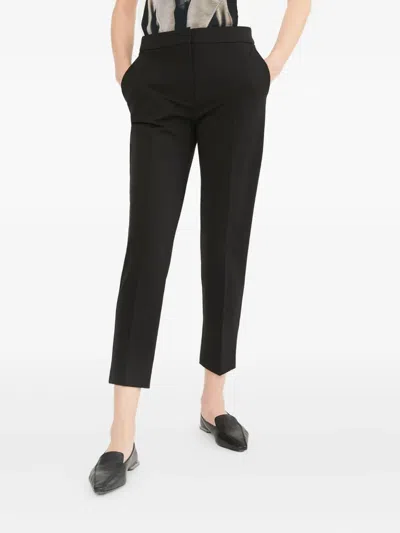 Max Mara Tailored Black Trousers With Smooth Finish And Functional Pockets In Black