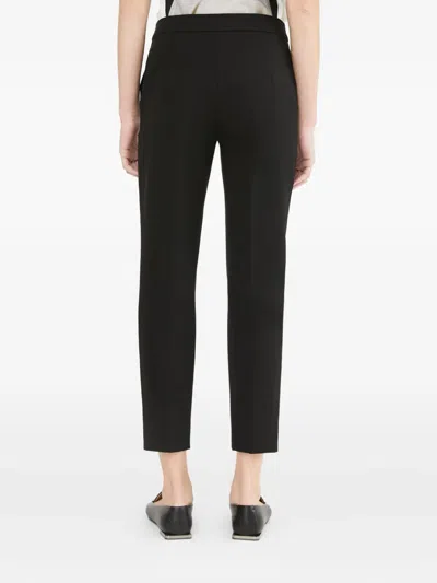 Max Mara Tailored Black Trousers With Smooth Finish And Functional Pockets In Black