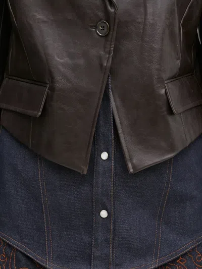 Andersson Bell Cropped Jacket In Brown
