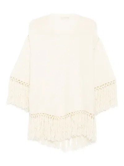 Pre-owned Valentino Fringed Wool Sweater