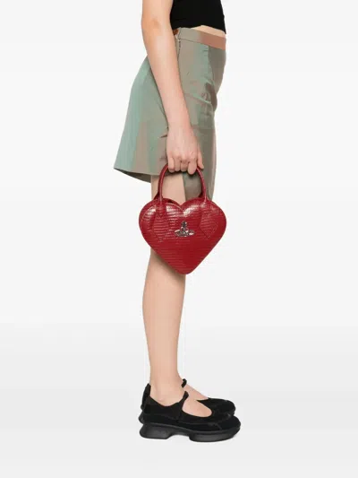 Vivienne Westwood Josephine Logo-embellished Croc-effect Leather Shoulder Bag