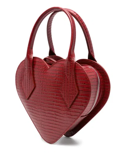 Vivienne Westwood Josephine Logo-embellished Croc-effect Leather Shoulder Bag