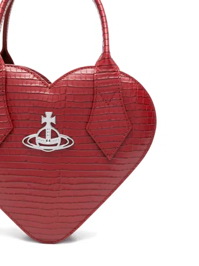 Vivienne Westwood Josephine Logo-embellished Croc-effect Leather Shoulder Bag