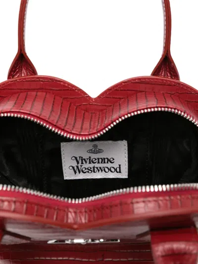 Vivienne Westwood Josephine Logo-embellished Croc-effect Leather Shoulder Bag