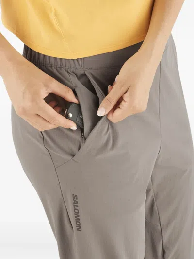 Salomon Elasticated-ankles Track Pants In Gray
