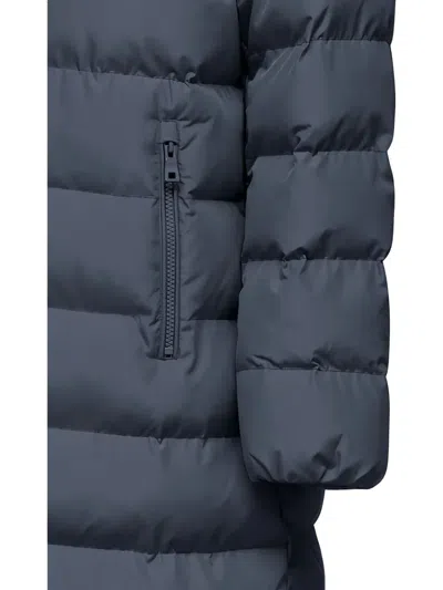 Geox Hooded Quilted Coat In Blue