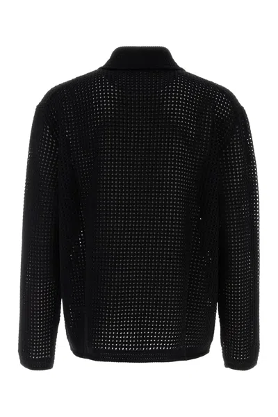 Gucci Crochet Polo Shirt With Collar And Mesh Texture In Multi
