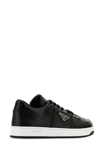 Prada Sneakers Downtown In Pelle Nera Uomo