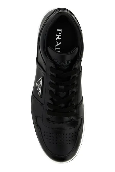 Prada Sneakers Downtown In Pelle Nera Uomo