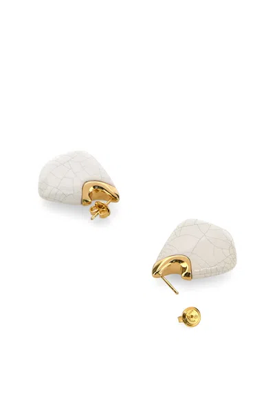 Bottega Veneta Orecchini Finn Piccoli In Ceramica E Argento Donna