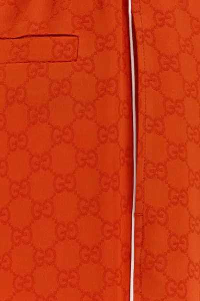 Gucci Pantalone Pigiama In Raso Arancione  Donna
