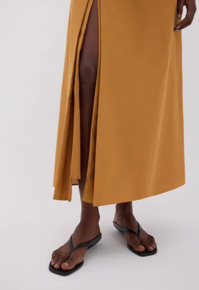 Loulou De Saison Carmen Long Skirt Woman Ocher In Brown