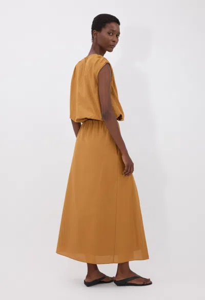 Loulou De Saison Carmen Long Skirt Woman Ocher In Brown
