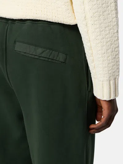 Stone Island Brushed Organic Cotton Fleece Sweat Bottoms In Green