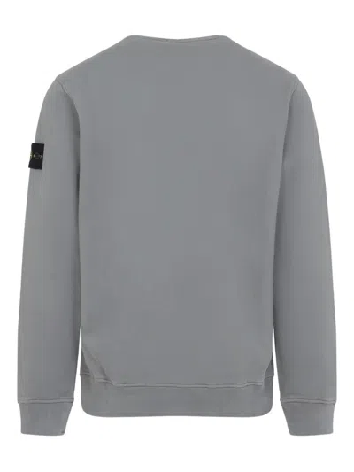 Stone Island Brushed Organic Cotton Fleece Sweatshirt In Gray
