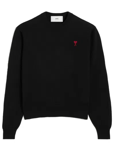 Ami Alexandre Mattiussi Ami Paris Ami De Coeur Black Crew-neck Sweatshirt Women