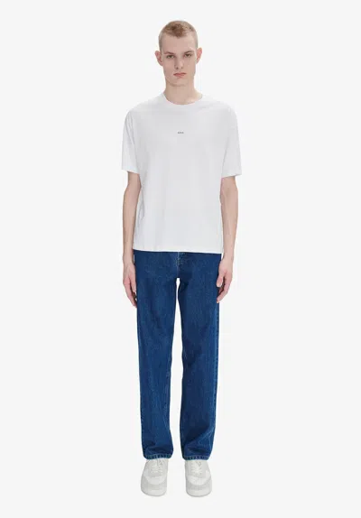 Apc Sailor Cropped Jeans In Blue
