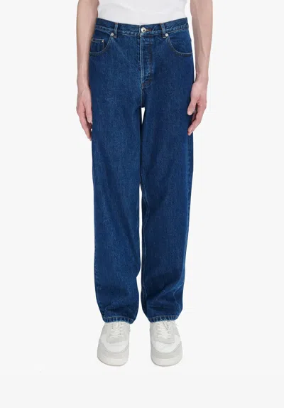 Apc Sailor Cropped Jeans In Blue