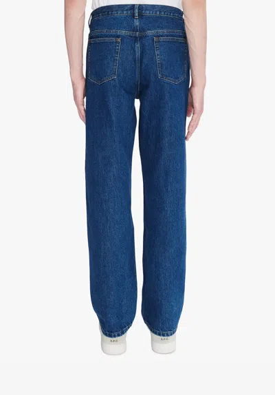 Apc Sailor Cropped Jeans In Blue